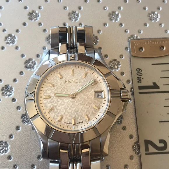 FENDI WATCH men’s stainless steel, crystal watch WORKS